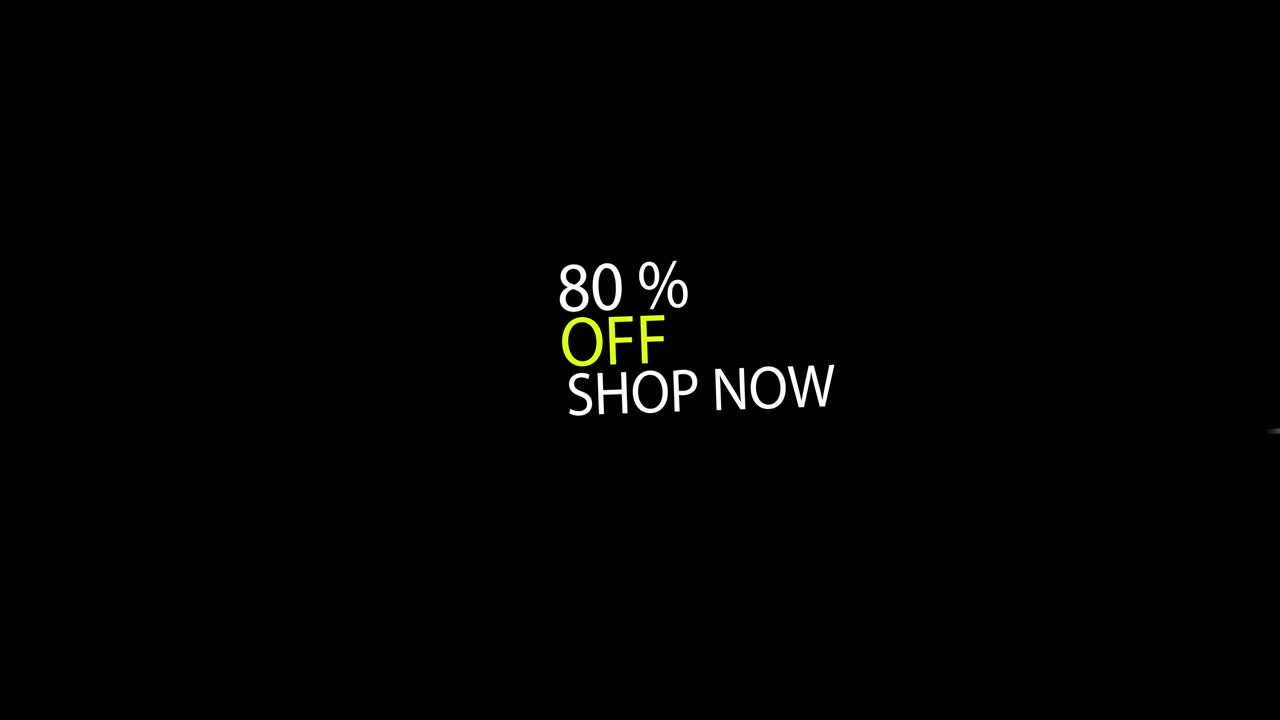 black screen, text best eighty percent shop now