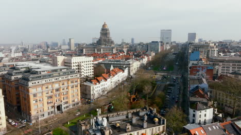 aerial view of palace of justice, courthouse in brussels, belgium