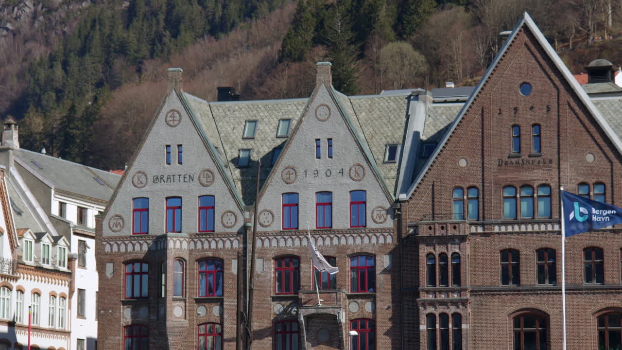 Mid shot of the bryggen at Bergen