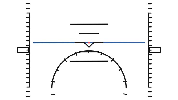 Digital Artificial Horizon Display Showing Aircraft Banking and Pitching