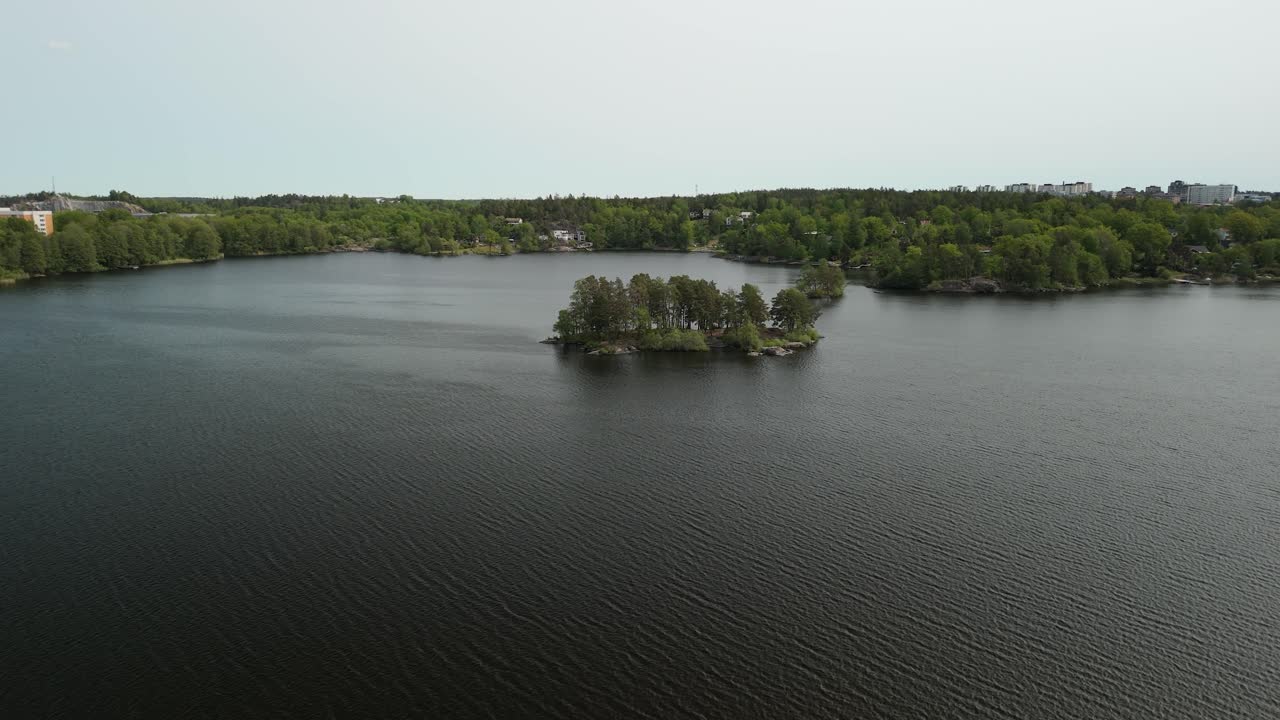 Aerial shot twisting around a small Island