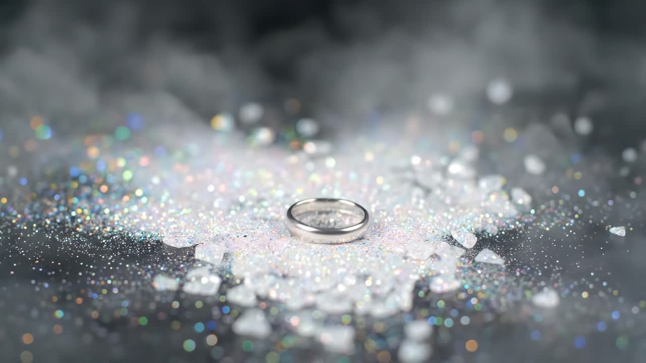 Rings and Diamonds in Sparkling Glitter