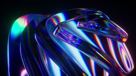 abstract blue glass geometry background, 3d rendering.