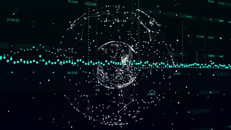 procesamiento de datos contra el globo de la red de conexión