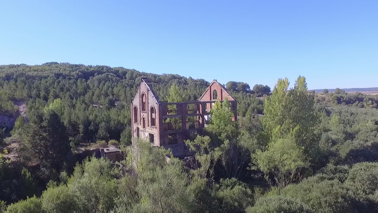 Vecchio impianto di lavaggio del carbone a Palencia, vista aerea