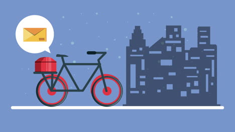 city delivery bike with message