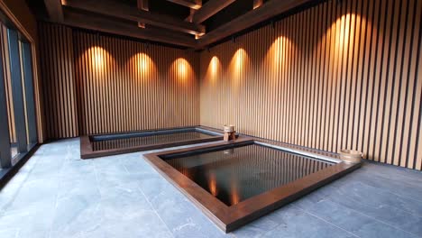 decoración japonesa moderna de piscinas on-sen