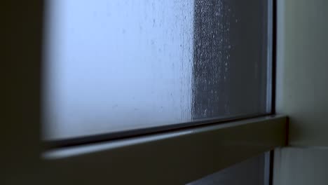 faster raindrops hit window