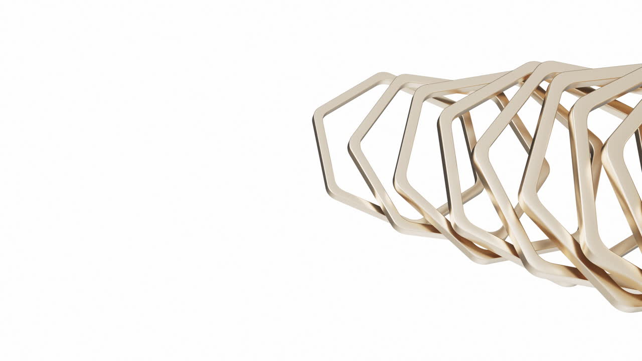 marco metálico con forma hexagonal, representación en 3d.