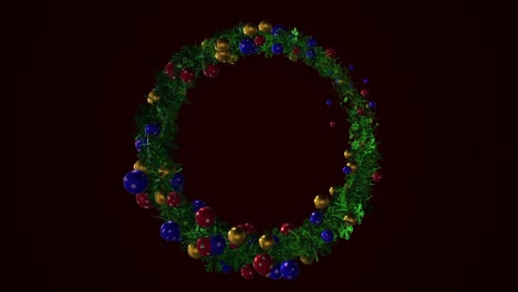 corona de navidad con adornos