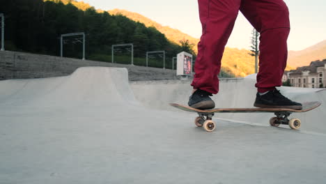 skater at a mountain resort skatepark