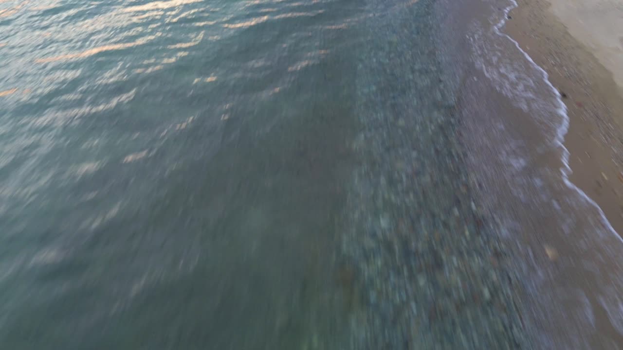 Greece's Aegean Beauty: Aerial Sunset Over Flogita Village in 4K