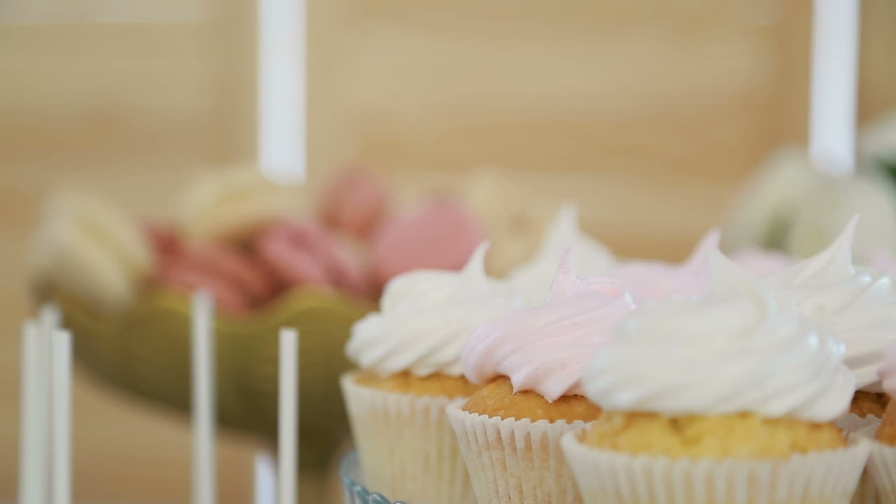 Delicious Sweet Buffet With Cupcakes. Sweet holiday buffet with cupcakes and other desserts