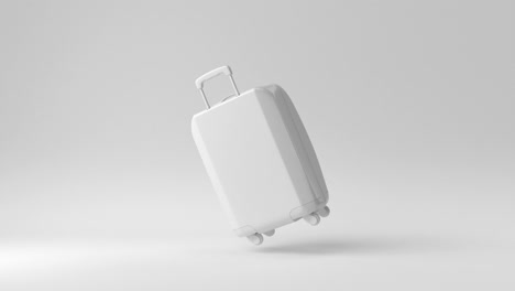 creative minimal paper idea. concept white luggage with white background. 3d render, 3d illustration.