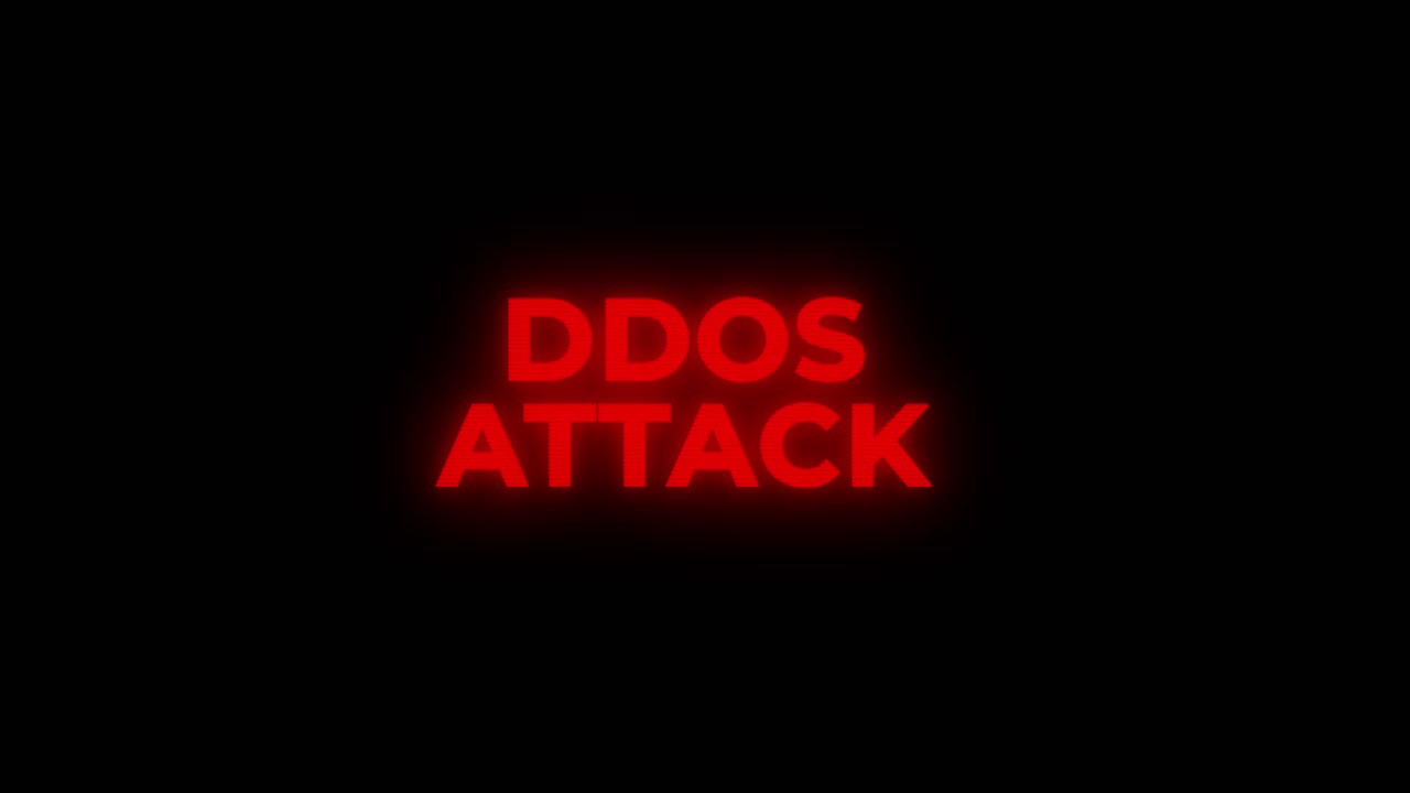 Ddos attack red warning error alert computer virus alert hacking message glitch concept of hacking