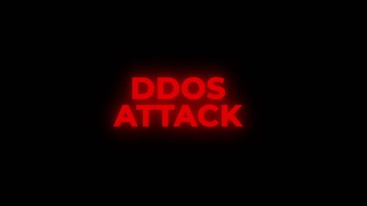 Ddos attack red warning error alert computer virus alert hacking message glitch concept of hacking