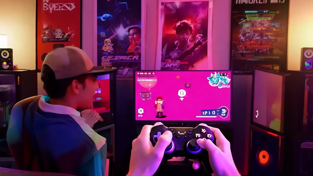 hombre jugando videojuegos en una consola