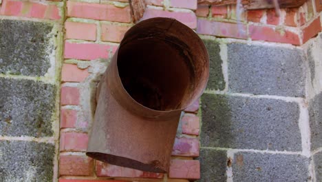 old pipe in an abandoned motel building in north carolina