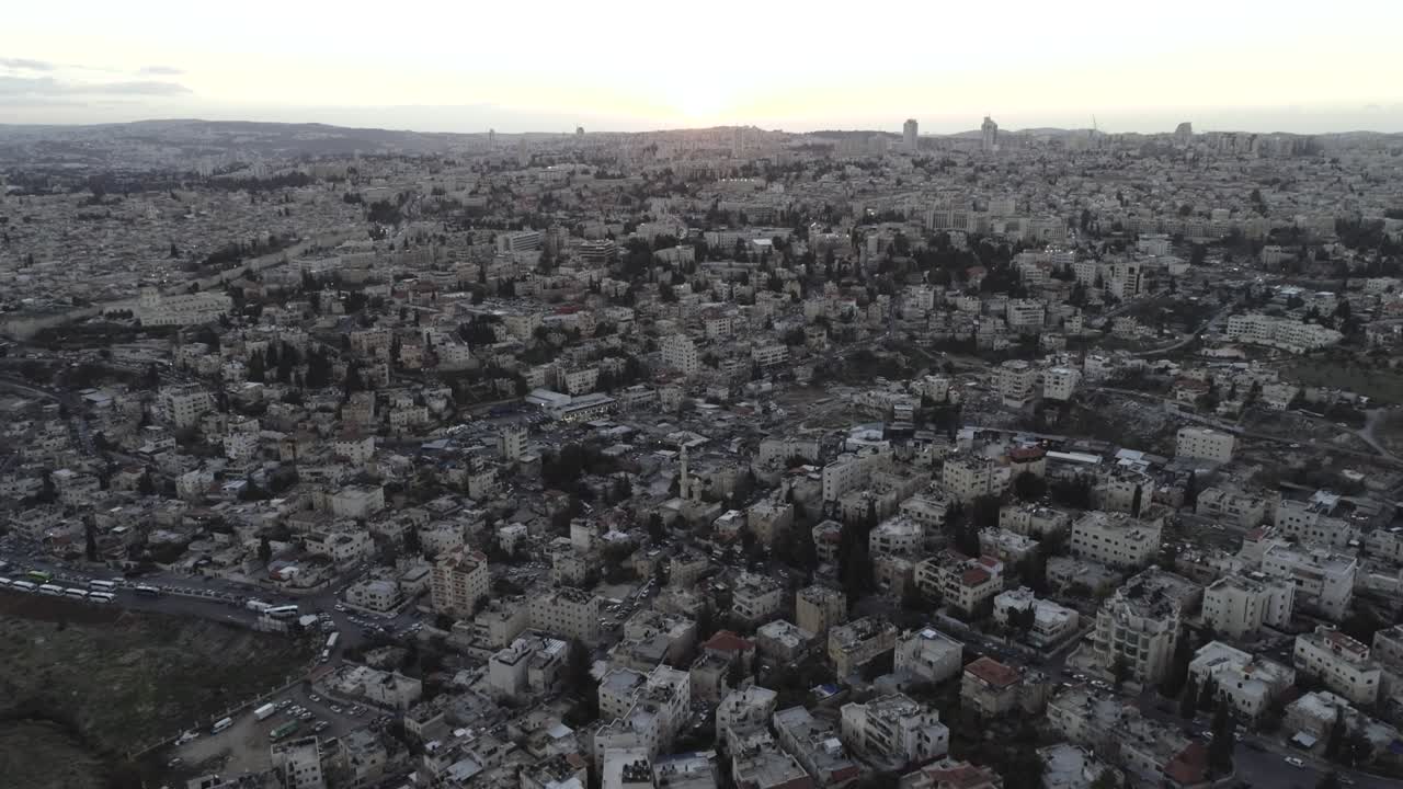 ciudad de jerusalén, israel. vista del casco antiguo de jerusalén.