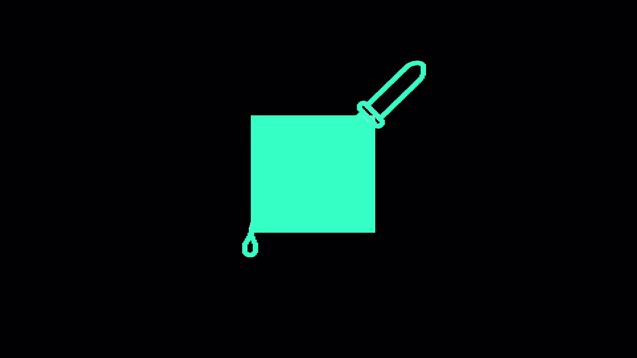 Animated Dropper Tool Icon Demonstrating Color Selection and Filling