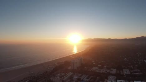 sunset over beautiful california beach