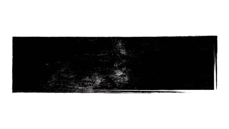 abstract grunge dirty monochrome rectangular shape on white background. scratched damaged dynamic element in trendy vintage stop motion style. seamless loop animation for design banner, stamp.