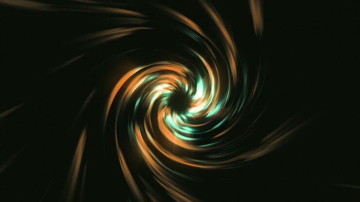 Orange Green Twirling Vortex - Seamless Loop