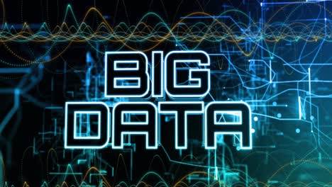 animación de texto de grandes datos sobre formas