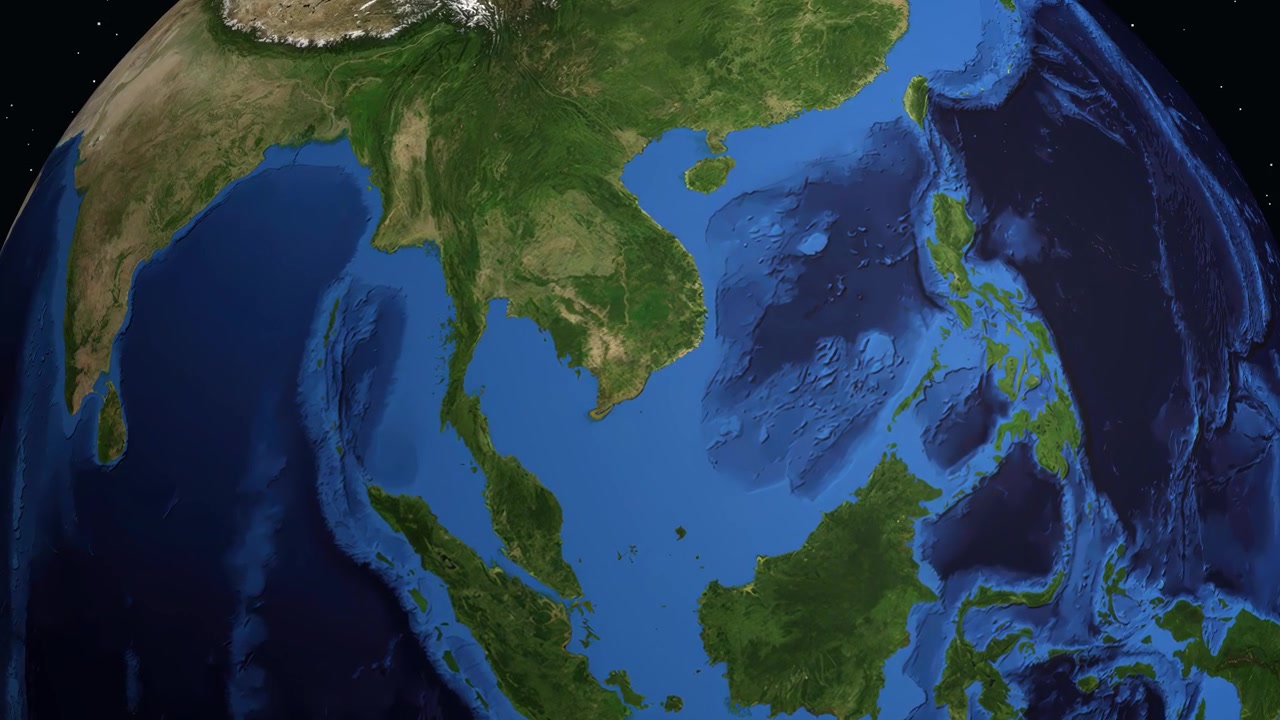 Un globo digitale ruota e zooma sul Sud-est asiatico, evidenziando Ho Chi Minh City