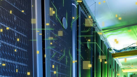 animazione dell'elaborazione dei dati su server informatici