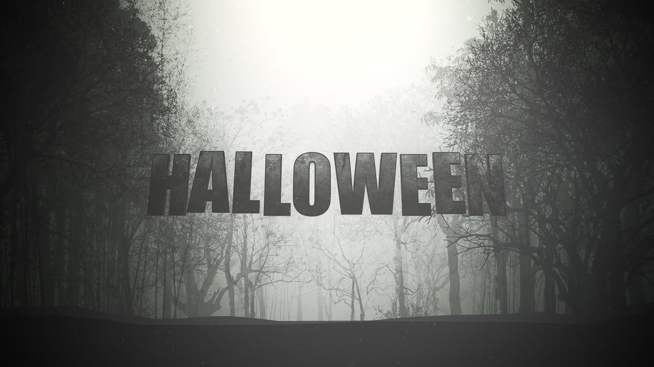 halloween con bosque místico en la noche