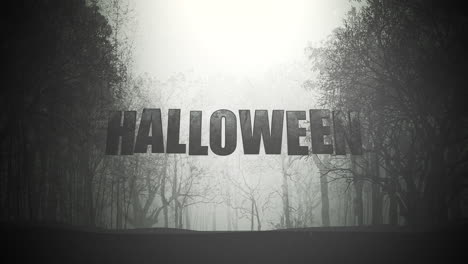 halloween with mystical forest in night