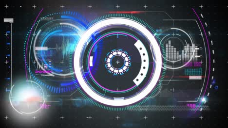 animation of scopes scanning and data processing over digital screen