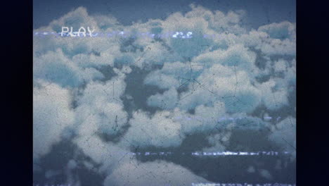 animación de interferencia sobre formas en movimiento y nubes