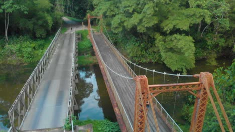 late afternoon view of the blanchisseuse spring bridge in trinidad over the river