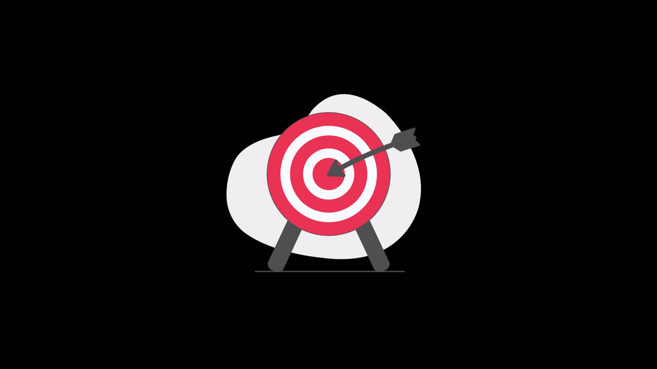 Animated Target with Arrow Hitting Bullseye