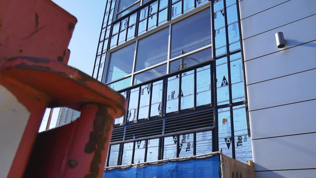 toma de dolly de la construcción de la construcción