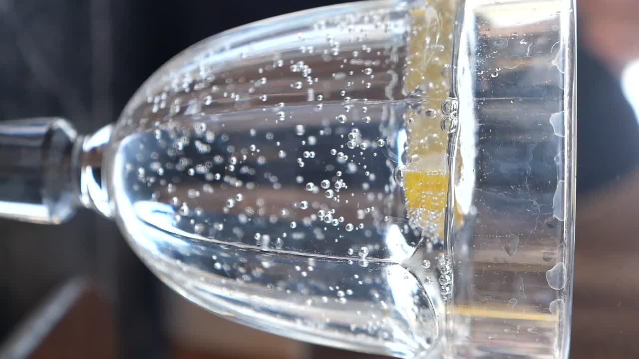 Glass of Sparkling Water with Lemon