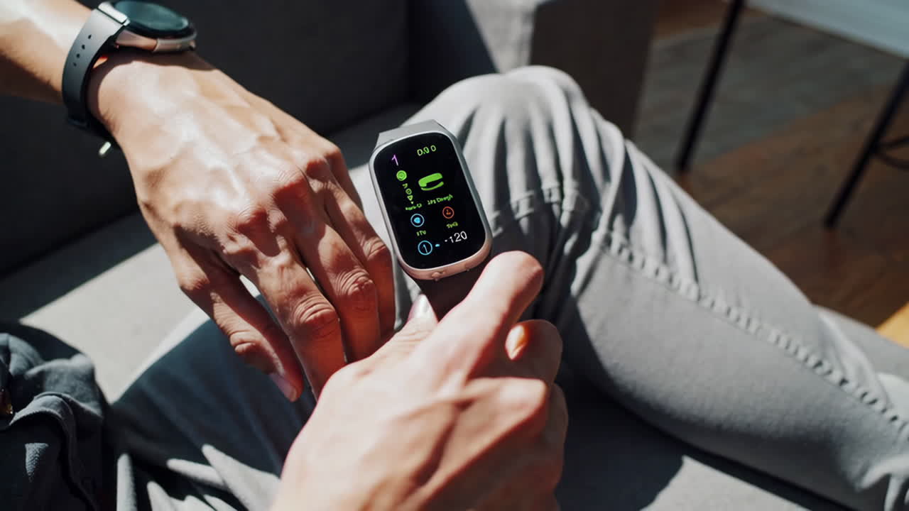 Person using smart watch