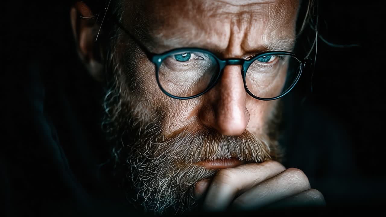 A Thoughtful Man Contemplating Life's Challenges, Deep in Reflection with Intense Focus and Emotion, Captured in Two Striking Frames of Introspection