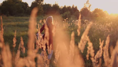 Beautiful-Woman-Posing-Into-Camera-And-Smile-At-Golden-Sunset-75