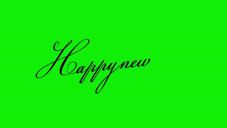 happy new year text 4k animation movie (mp4) | green background for chroma key use.