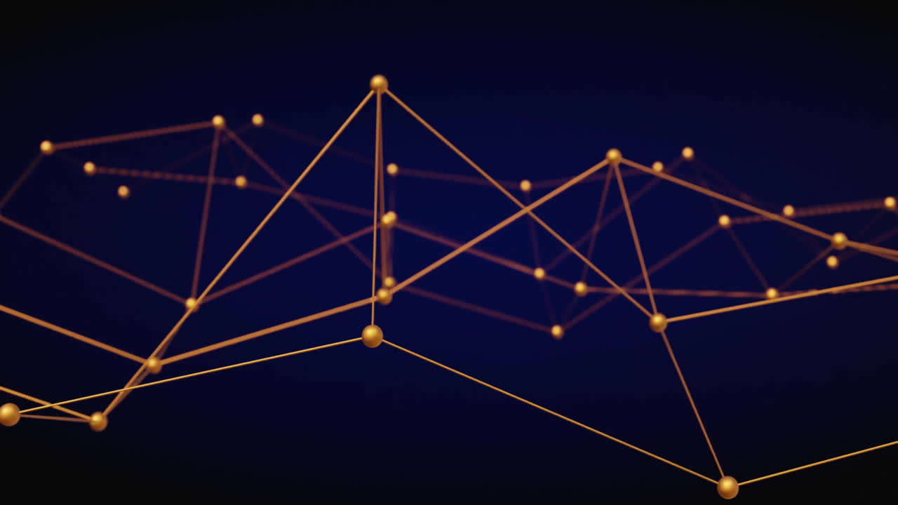 Animation of network of glowing connections over black background