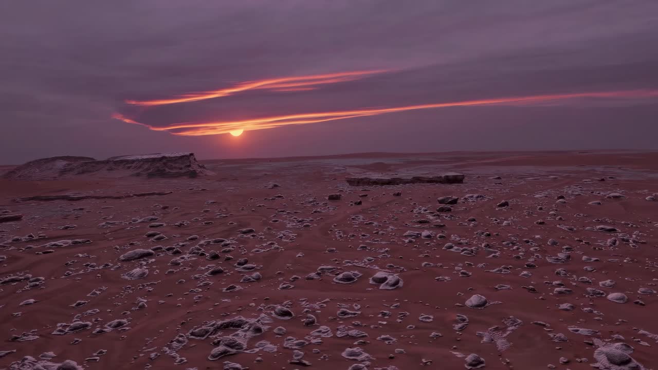 paisaje de puesta de sol en el desierto