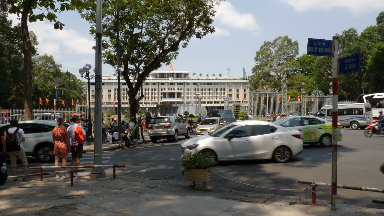 Clip outside of Independence palace in Ho Chi Minh City, Vietnam.