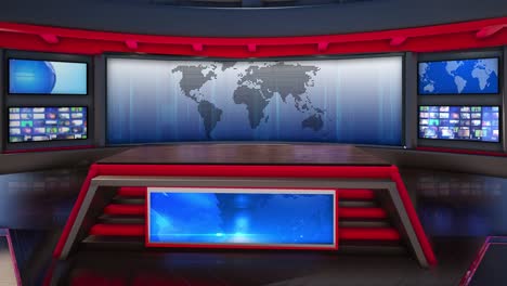 3d virtual news studio green screen background