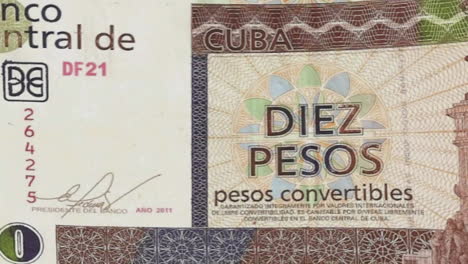 cuban convertible pesos banknote on green screen