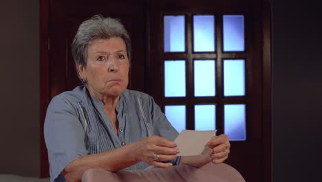 portrait of crying old woman.
