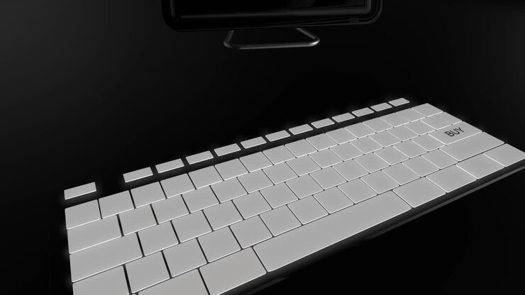 Buy-Key Concept 4K 3D animation green and dark