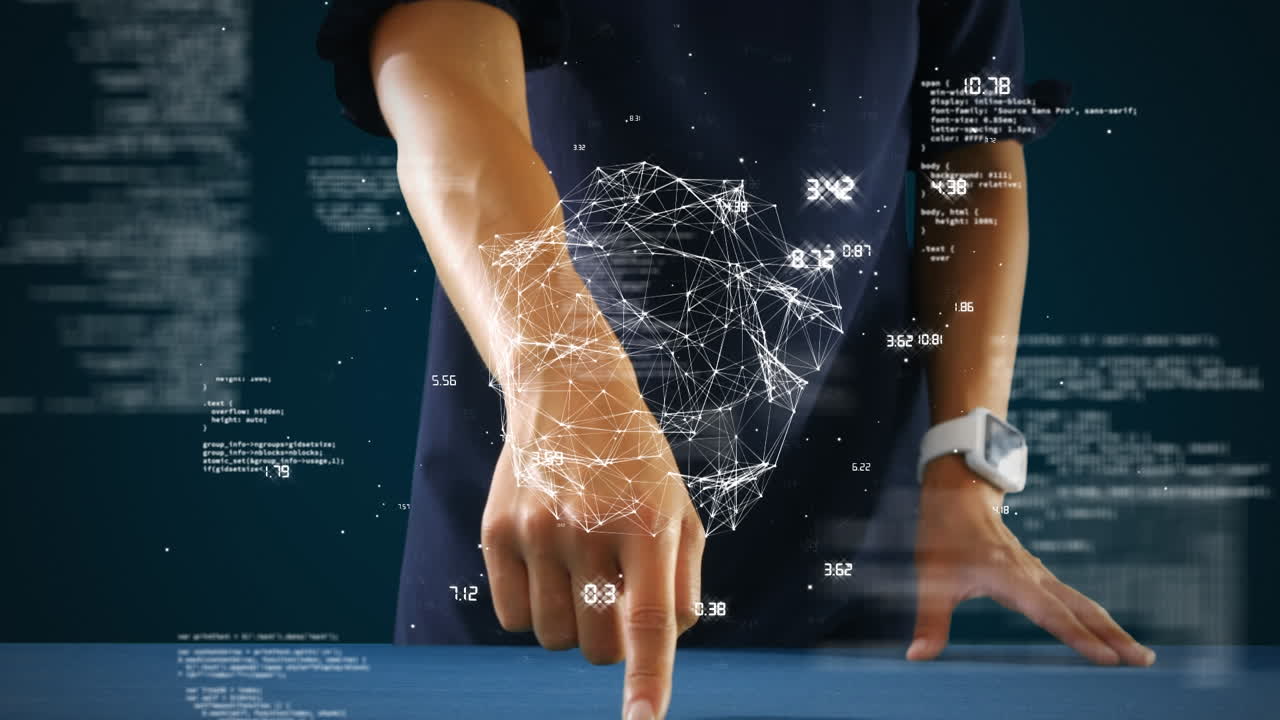 animación del procesamiento de datos financieros sobre mujeres biraciales